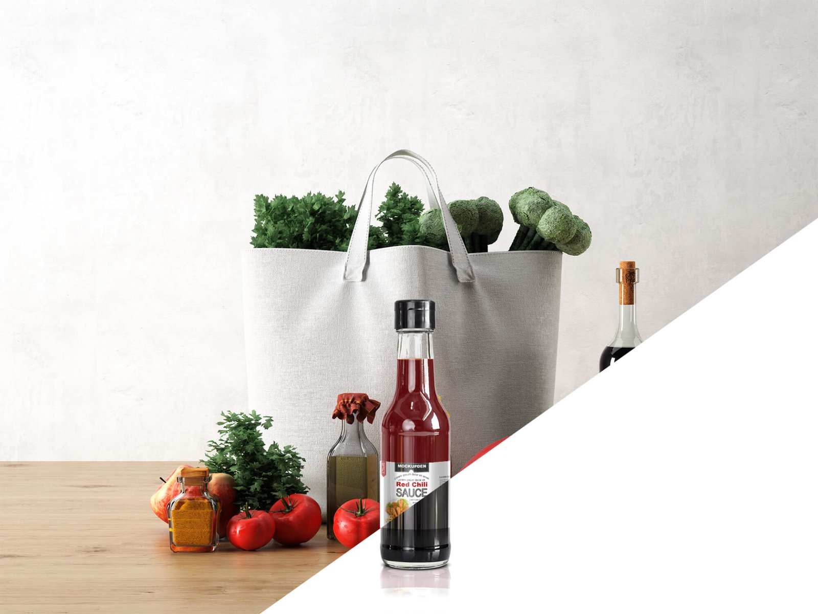 Download Free Red Chili Sauce Bottle Mockup PSD Template | Mockup Den