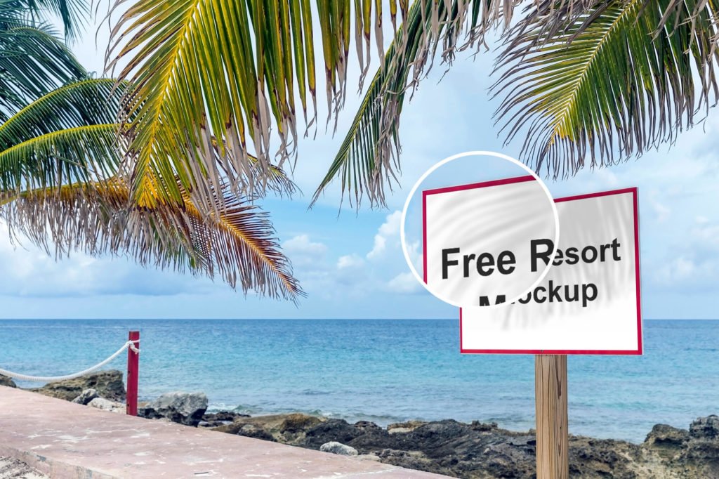Free Seaside Standpoint Advertisement billboard Mockup PSD Template