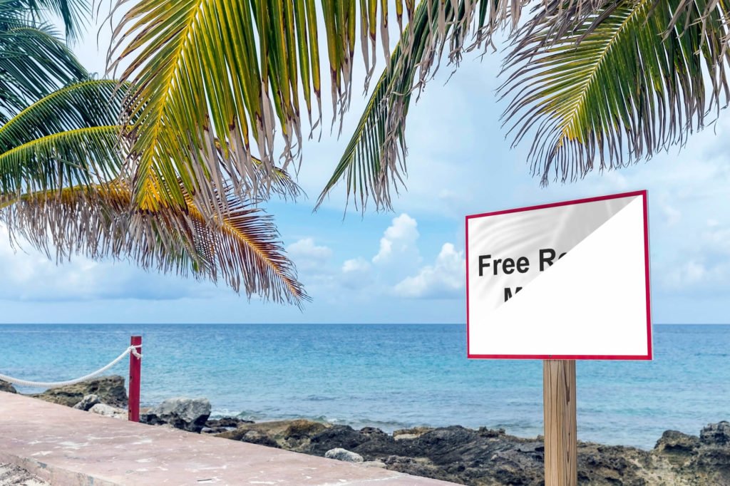 Free Seaside Standpoint Advertisement billboard Mockup PSD Template