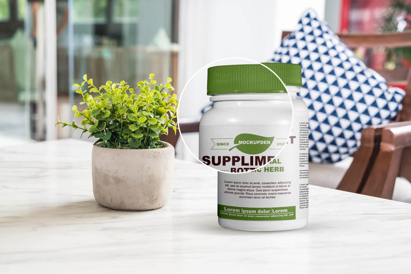 Free Supplement Bottle Mockup PSD Template | Mockup Den