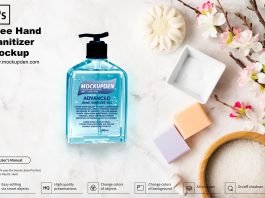 Free Hand Sanitizer Mockup PSD Template