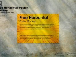 Free Horizontal Poster Mockup PSD Template