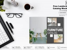 Free Landscape Catalog Mockup PSD Template