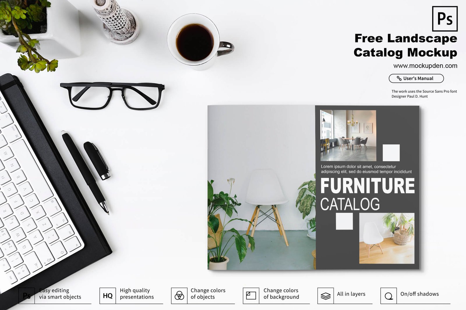 Free Landscape Catalog Mockup PSD Template