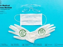 Free Medical Gloves Mockup PSD Template