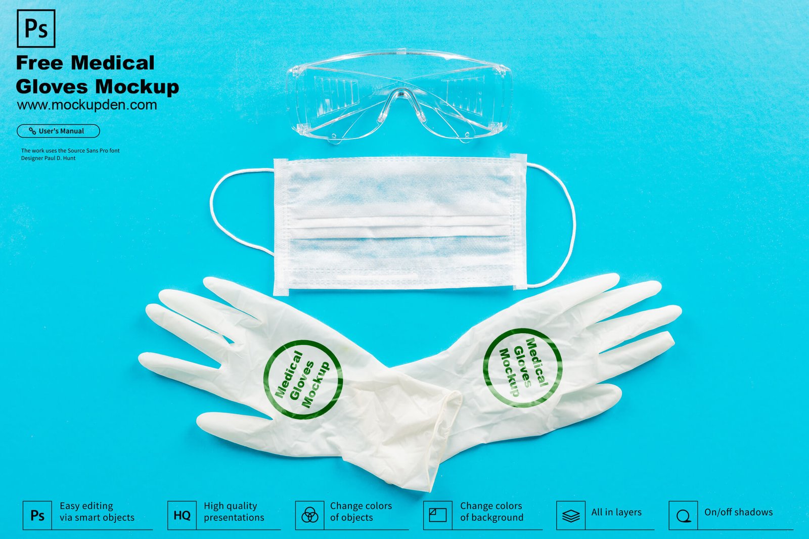 Download Free Medical Gloves Mockup Psd Template Mockup Den