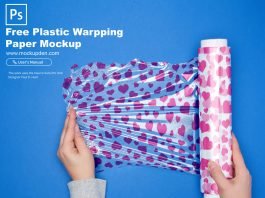 Free Plastic Wrapping Paper Mockup PSD Template
