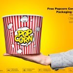 Free Popcorn Containers Packaging Mockup PSD Template