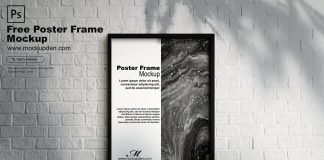 Free Poster Frame Mockup PSD Template