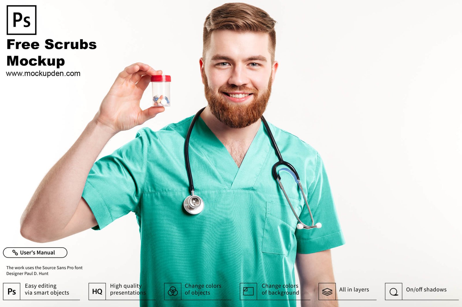 Download Free Scrubs Mockup Psd Template Mockup Den