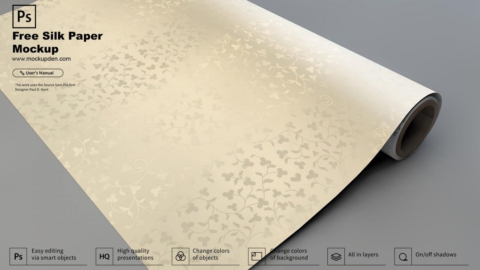 Free Silk Paper Mockup PSD Template - Mockup Den