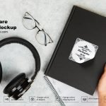 Free Square Sticker Mockup PSD Template