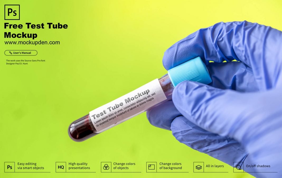 Download Free Test Tube Mockup PSD Template | Mockup Den