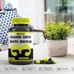 Free Vitamin Tablet Mockup PSD Template