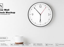 Free Wall Clock Mockup PSD Template