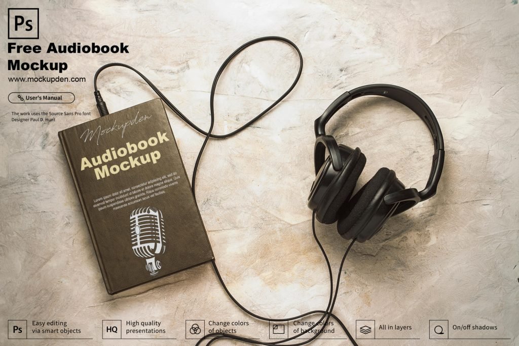 Free Audiobook Mockup PSD Template Mockup Den Free Audiobook Mockup PSD Template Mockup Den