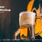 Free Beer Glass Mockup PSD Template Free Beer Glass Mockup PSD Template