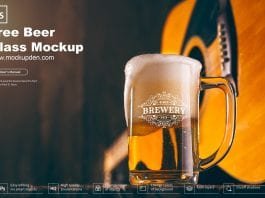 Free Beer Glass Mockup PSD Template