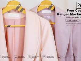Free Coat Hanger Mockup PSD Template