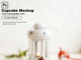 Free Cupcake Mockup PSD Template