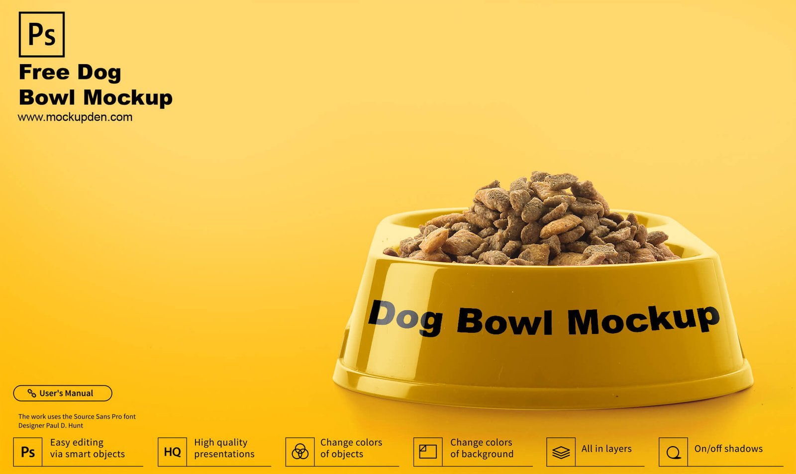 Download Free Dog Bowl Mockup PSD Template - Mockup Den