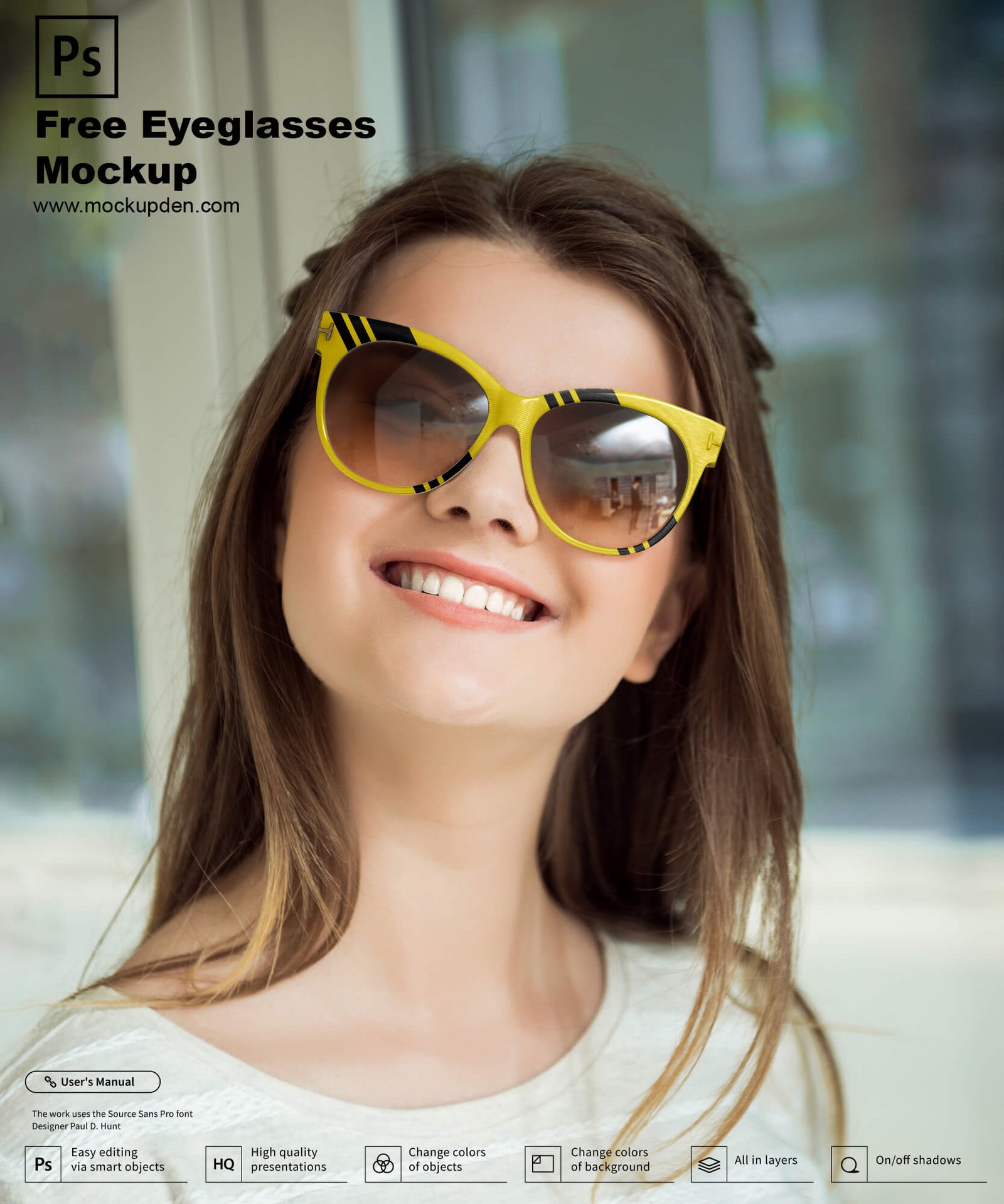 Free Eyeglasses Mockup PSD Template