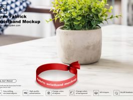 Free Fabric Wristband Mockup PSD Template
