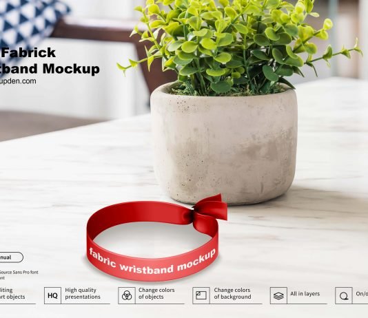 Free Fabric Wristband Mockup PSD Template