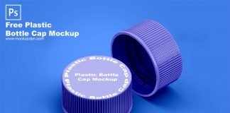 Free Plastic Bottle Cap Mockup PSD Template