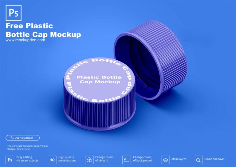 Free Plastic Bottle Cap Mockup PSD Template
