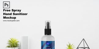 Free Spray Hand Sanitizer Mockup PSD Template