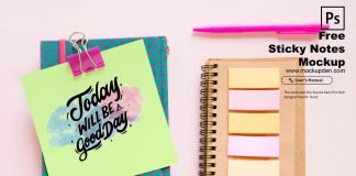 Free Sticky Notes Mockup PSD Template