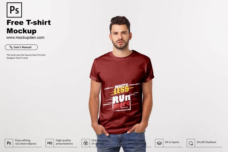 Free Brown T-Shirt Mockup PSD Template