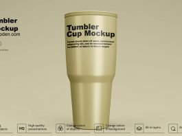 Free Tumbler Cup Mockup PSD Template