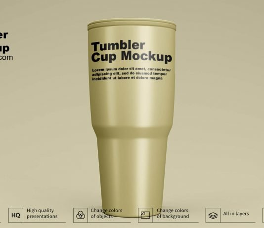 Free Tumbler Cup Mockup PSD Template