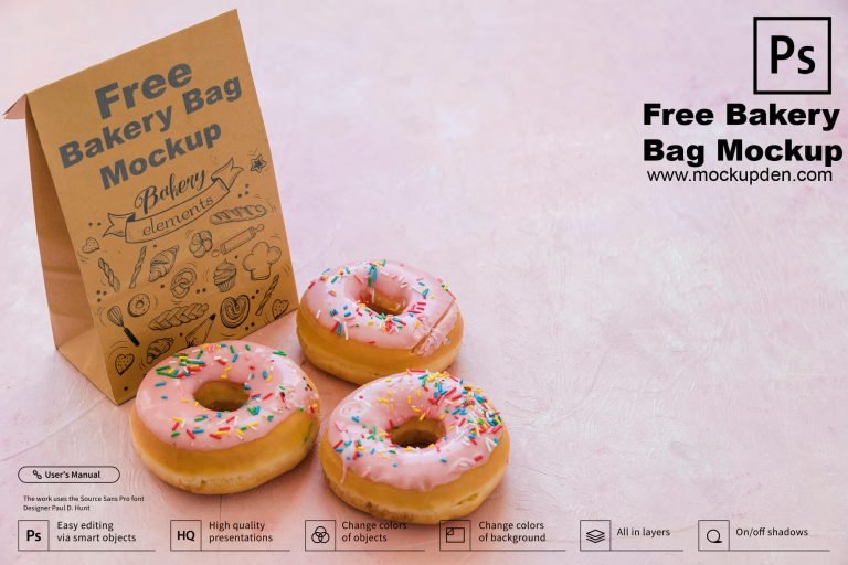 Free Bakery Bag Mockup PSD Template