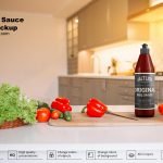 Free BBQ Sauce Bottle Mockup PSD Template