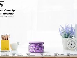 Free Canddy Jar Mockup PSD Template