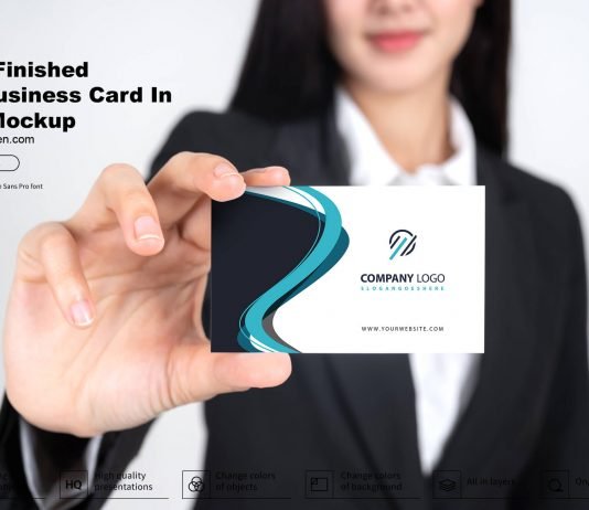 Free Clean Finished Free Business Card In Hand Mockup: Business card is one of the strongest marketing and branding weapons. Showcasing a classic business