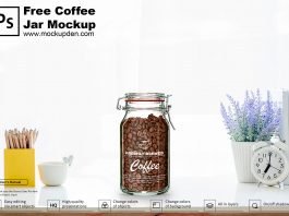 Free Coffee Jar Mockup PSD Template