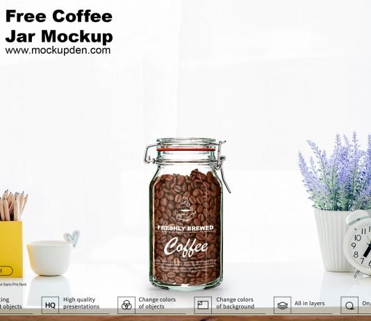 Free Coffee Jar Mockup PSD Template