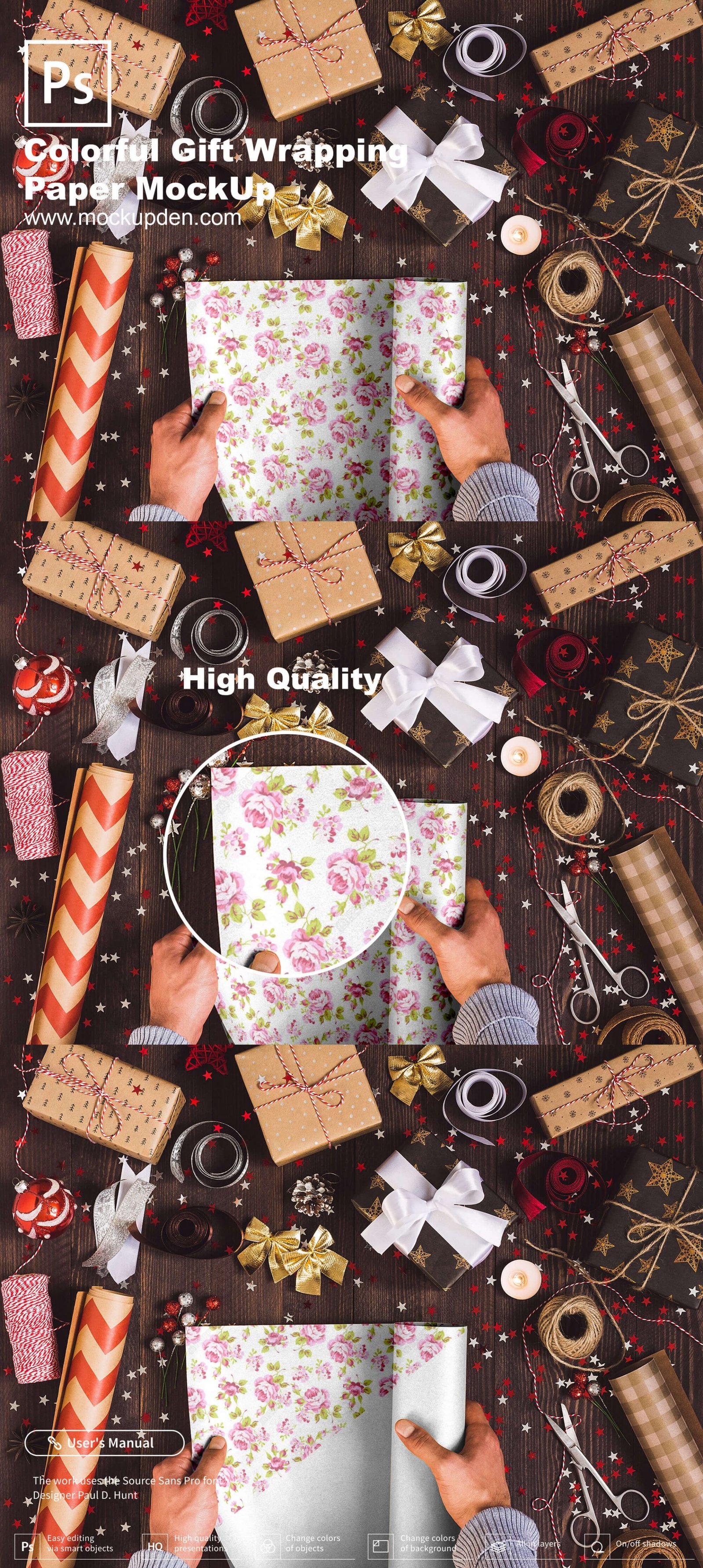 Download Free Wrapping Paper Mockup |40+ Diversified list of PSD ...