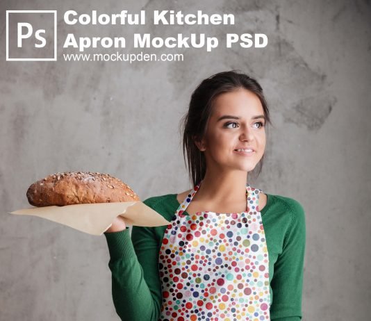 Colorful Kitchen Apron MockUp PSD