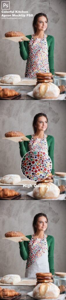 40 Free Apron Mockup White Person Wearing Waist Apron