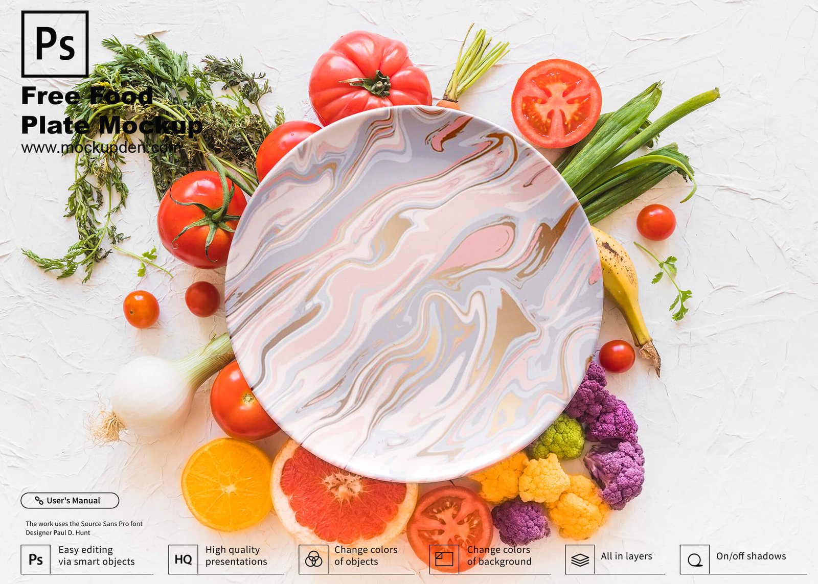 Download Free Food Plate Mockup PSD Template - Mockup Den