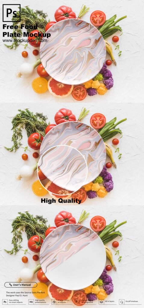 Free Food Plate Mockup PSD Template