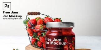 Free Jam Jar Mockup PSd Template