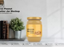 Free Peanut Butter Jar Mockup PSD Template