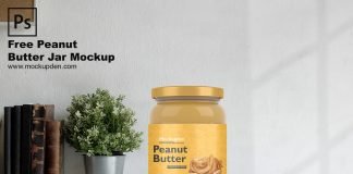 Free Peanut Butter Jar Mockup PSD Template