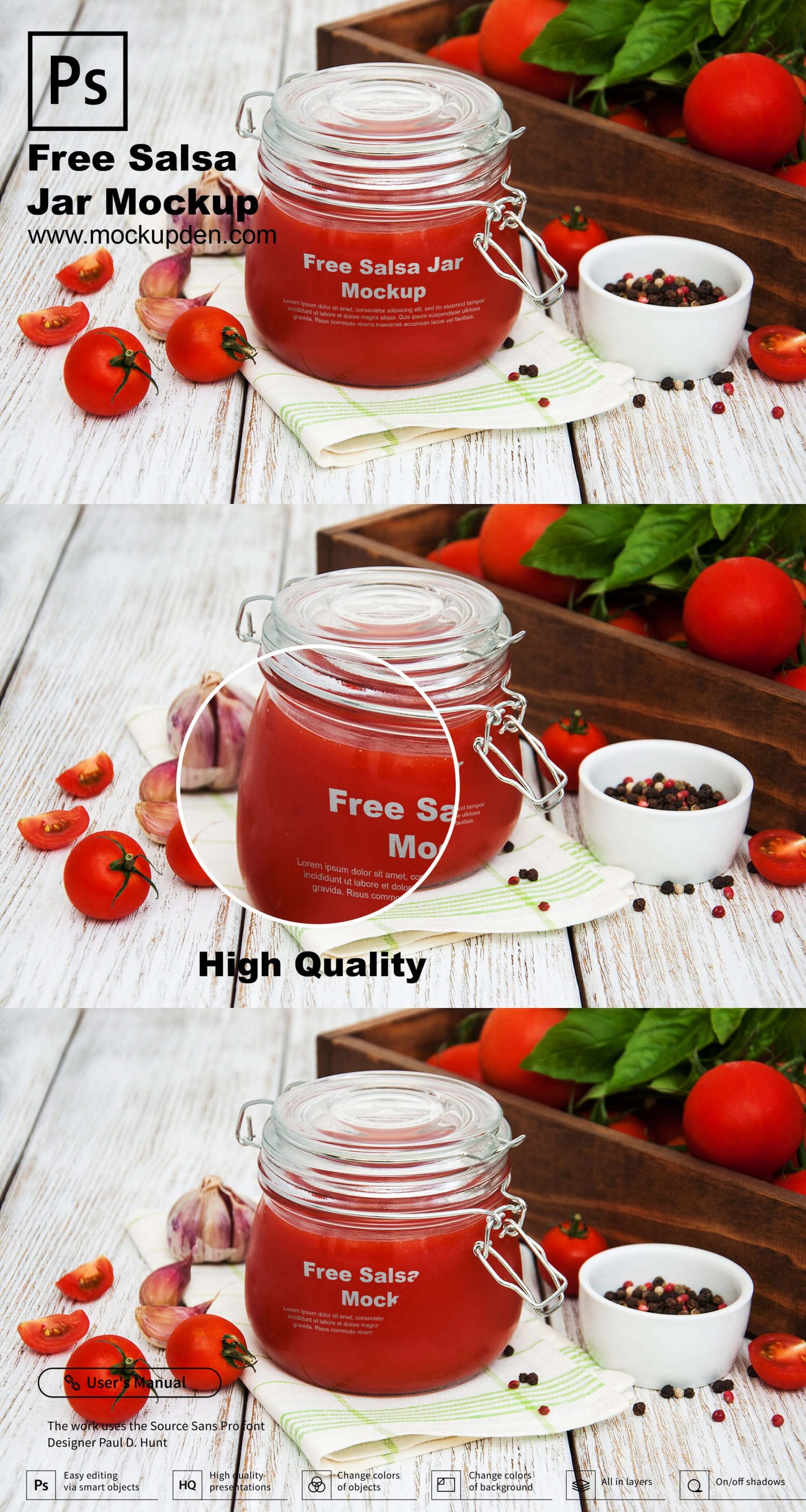 Free Salsa Jar Mockup PSD Template | Mockup Den